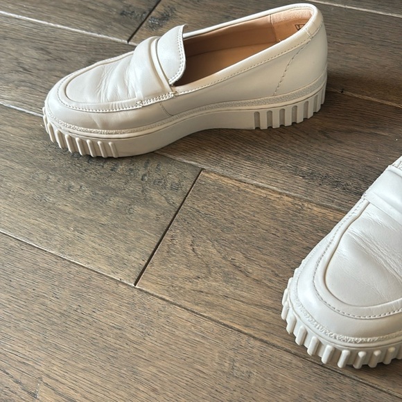 Clarks Cream Flats with Rugged Sole - Picture 11 of 12